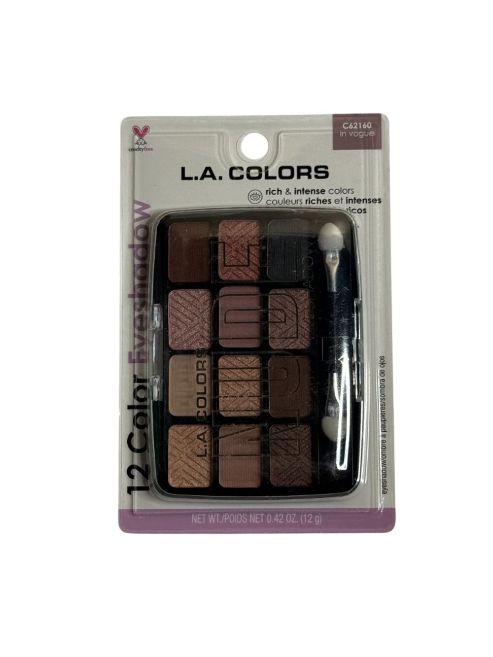 LA Colors In Vogue Eyeshadow Palette 12 Color Nude Neutral Shades New